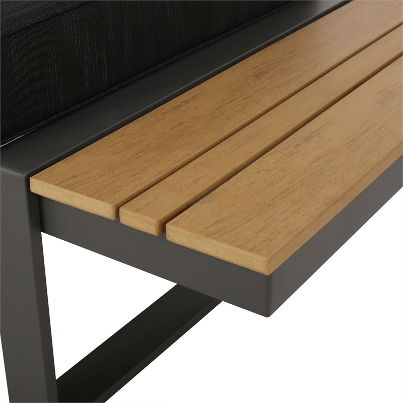 Gray Right Arm   Wood Outdoor Sofa Seater