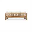 Beige  Wood Outdoor Extendable 3-Seater Sofa Daybed Couch