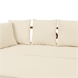 Beige  Wood Outdoor Extendable 3-Seater Sofa Daybed Couch