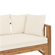 Beige  Wood Outdoor Extendable 3-Seater Sofa Daybed Couch