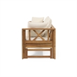 Beige  Wood Outdoor Extendable 3-Seater Sofa Daybed Couch