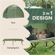 Outsunny Single Person Camping Tent Cot Steel and Polyester Green