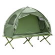 Outsunny Single Person Camping Tent Cot Steel and Polyester Green