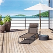 Outsunny Reclining Chaise Lounge Chair Steel and Polyester Brown