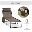 Outsunny Reclining Chaise Lounge Chair Steel and Polyester Brown