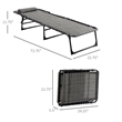 Outsunny Reclining Chaise Lounge Steel and Polyester Grey