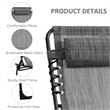 Outsunny Reclining Chaise Lounge Steel and Polyester Grey
