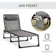 Outsunny Reclining Chaise Lounge Steel and Polyester Grey