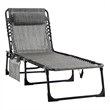 Outsunny Reclining Chaise Lounge Steel and Polyester Grey