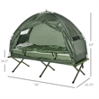 Portable Folding Camping Cot with Steel Frame green