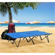 Extra Wide Folding Camping Cot for Adults Portable Steel Frame Blue