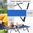 Extra Wide Folding Camping Cot for Adults Portable Steel Frame Blue