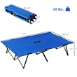 Extra Wide Folding Camping Cot for Adults Portable Steel Frame Blue