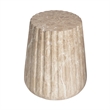 Gold Concrete Outdoor Cleme Carved Side Table - Elegant End Table