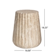 Gold Concrete Outdoor Cleme Carved Side Table - Elegant End Table