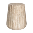 Gold Concrete Outdoor Cleme Carved Side Table - Elegant End Table