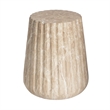 Gold Concrete Outdoor Cleme Carved Side Table - Elegant End Table