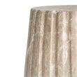 Gold Concrete Outdoor Cleme Carved Side Table - Elegant End Table