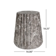 Brown Concrete Outdoor Cleme Carved Side Table and End Table