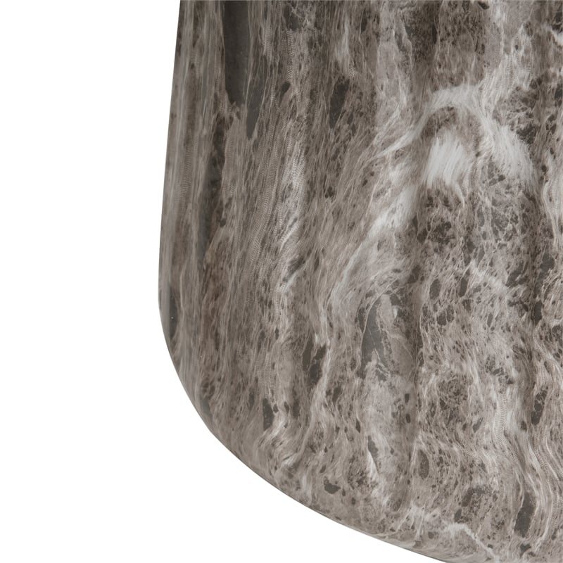 Brown Concrete Outdoor Cleme Carved Side Table and End Table