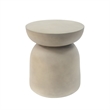 Gray Concrete Outdoor Round Drum Side Table Accent End Table