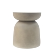 Gray Concrete Outdoor Round Drum Side Table Accent End Table