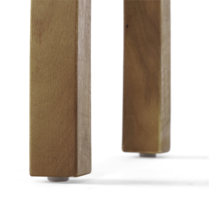 Natural Wood Weather-Resistant Rectangular Outdoor Accent Side Table for Patio