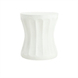 White Round Concrete Outdoor Side Table End Table for Living Room