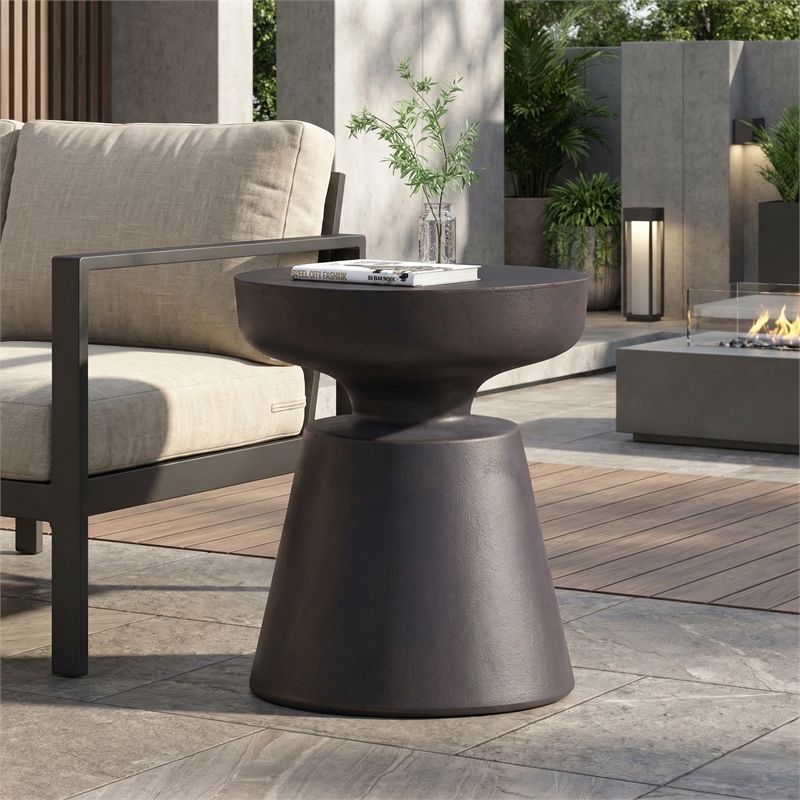 LightWeight Concrete Outdoor Side Table Bronze ceramic