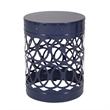 Set of 2 Outdoor Metal End Tables in Blue Durable  Stylish Design