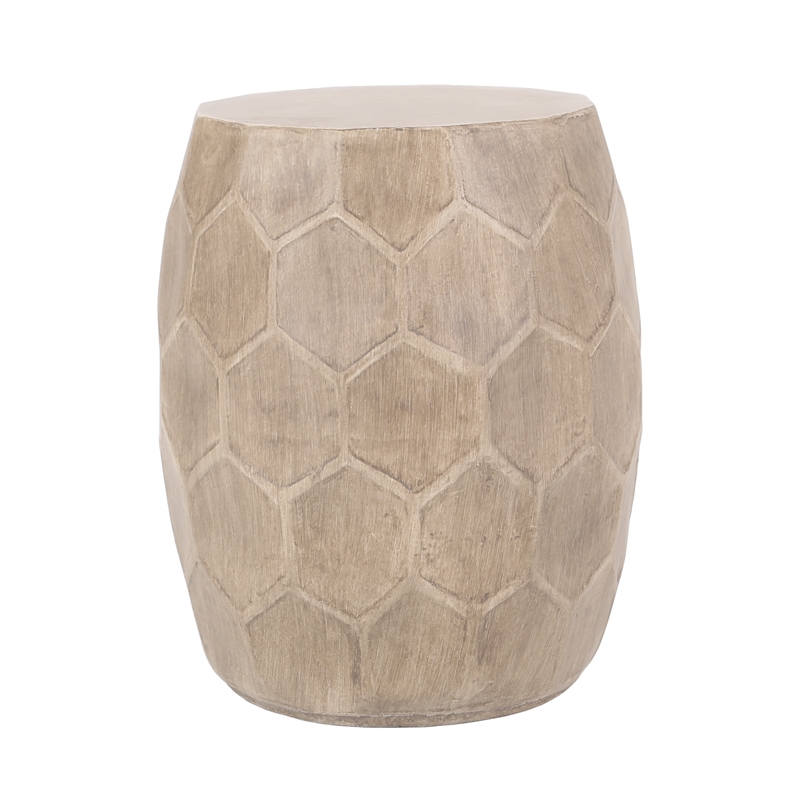 Outdoor Lightweight Concrete Side Table Natural Concrete  Natural Finish