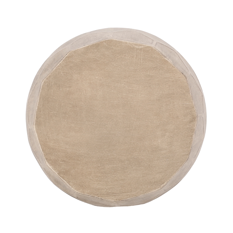 Outdoor Lightweight Concrete Side Table Natural Concrete  Natural Finish