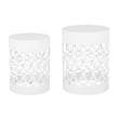 Outdoor Set of 2 End Tables  White Finish with Sturdy Iron Construction