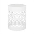 Outdoor Set of 2 End Tables  White Finish with Sturdy Iron Construction