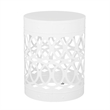 Outdoor Set of 2 End Tables  White Finish with Sturdy Iron Construction