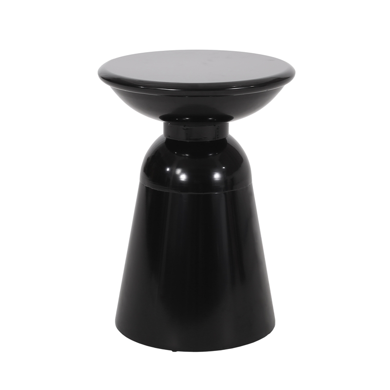 Outdoor Metal Large End Table Metal Gray