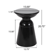 Outdoor Metal Large End Table Metal Gray