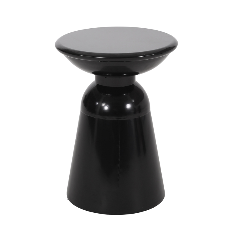Outdoor Metal Large End Table Metal Gray