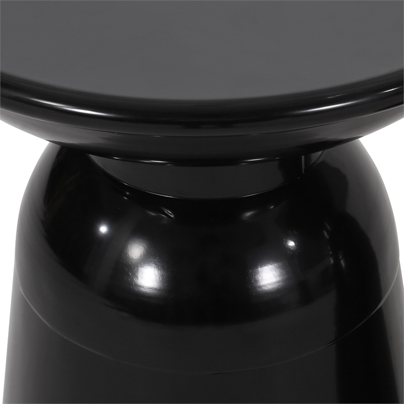 Outdoor Metal Large End Table Metal Gray