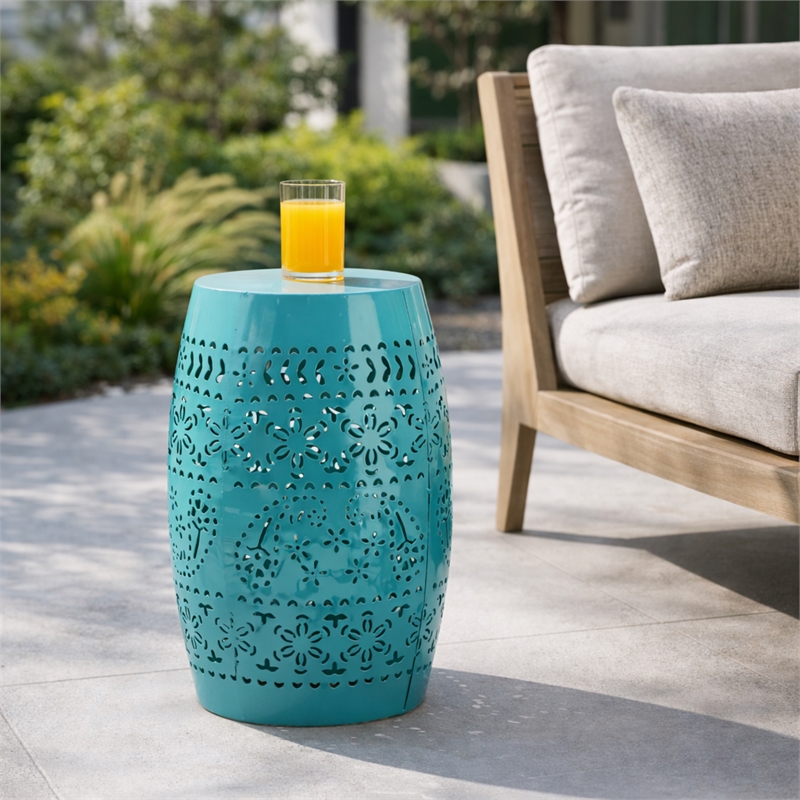 Ruby 12 Outdoor Side Table Iron Teal