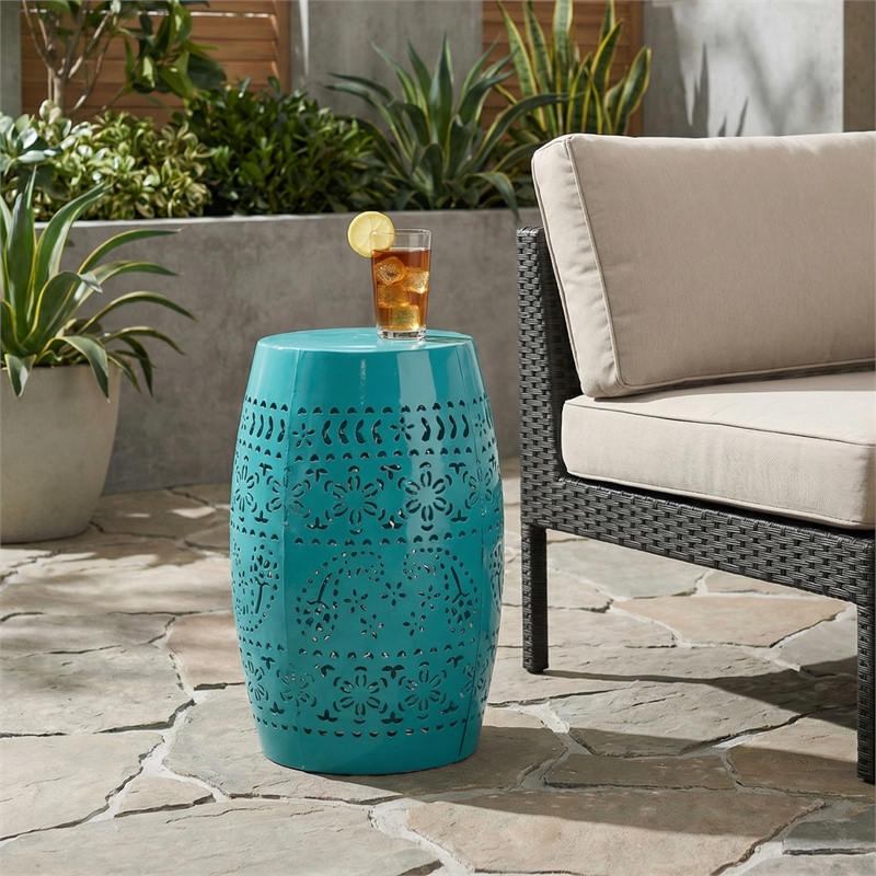 Ruby 12 Outdoor Side Table Iron Teal