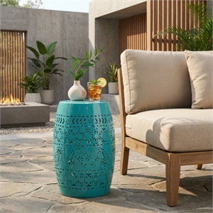 Ruby 12 Outdoor Side Table Iron Teal
