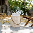Rustic Outdoor Grain Side Table Ceramic Build in Brown Finish