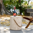 Rustic Outdoor Grain Side Table Ceramic Build in Brown Finish