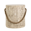 Rustic Outdoor Grain Side Table Ceramic Build in Brown Finish