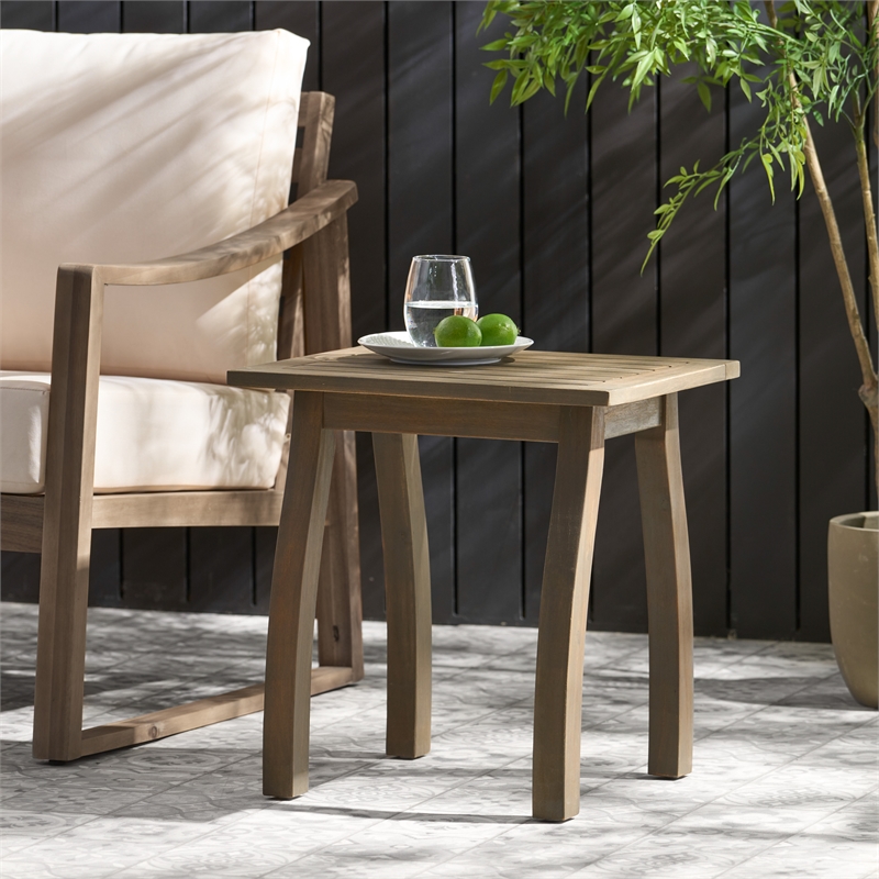 Gray Wood End Table for Living Room Bedroom  Versatile Use