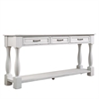 63 White Pine Wood Console Table with 3 Drawers and Bottom Shelf