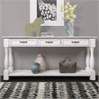 63 White Pine Wood Console Table with 3 Drawers and Bottom Shelf