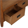 Brown 36 Pine Wood Console Table with 4 Drawers and Storage Shelf