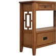 Brown 36 Pine Wood Console Table with 4 Drawers and Storage Shelf